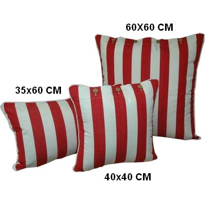 Classic Red & White Striped Cotton Cushion Covers