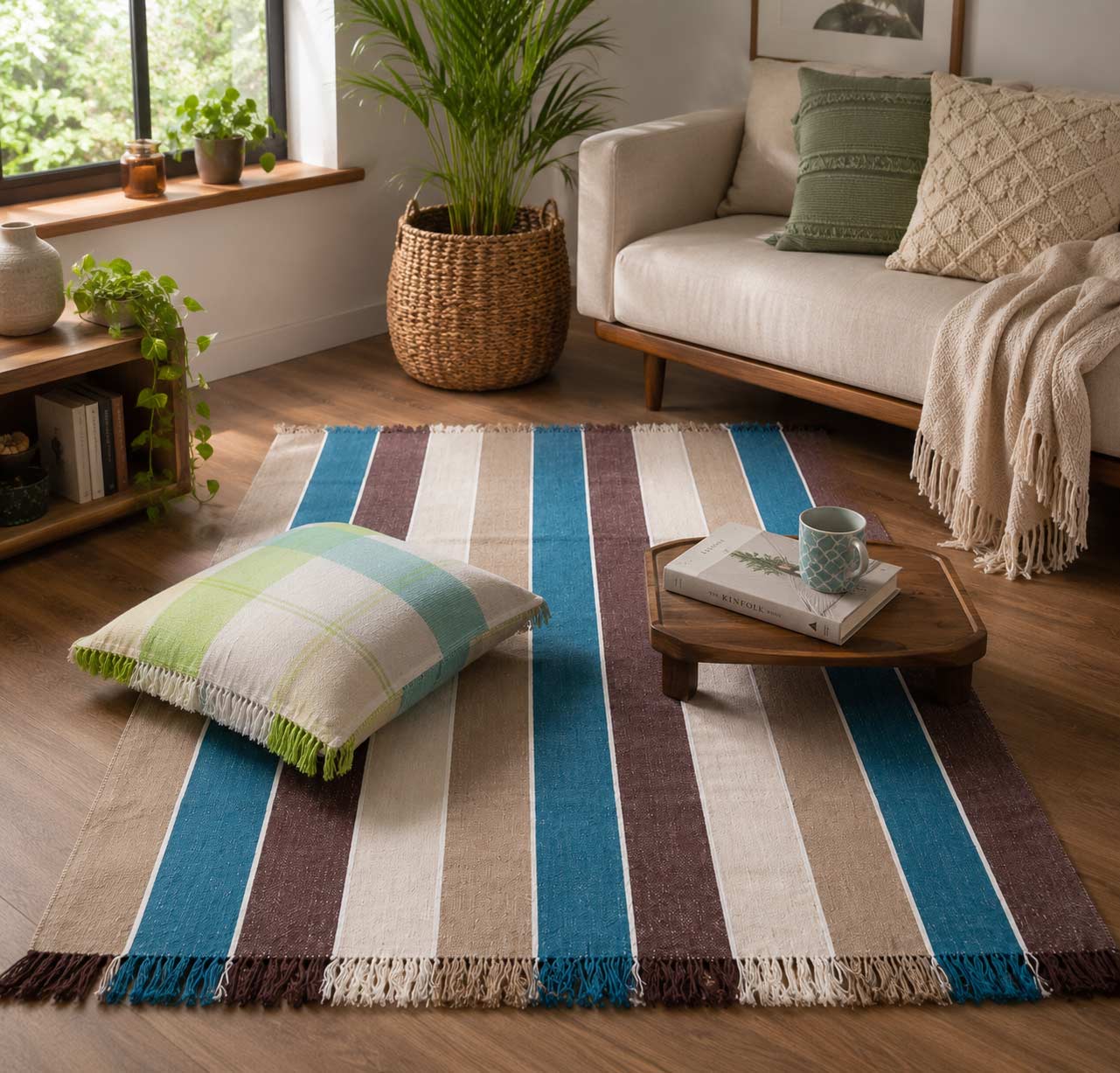 Coastal Stripe Handwoven Rug & Cushion Collection