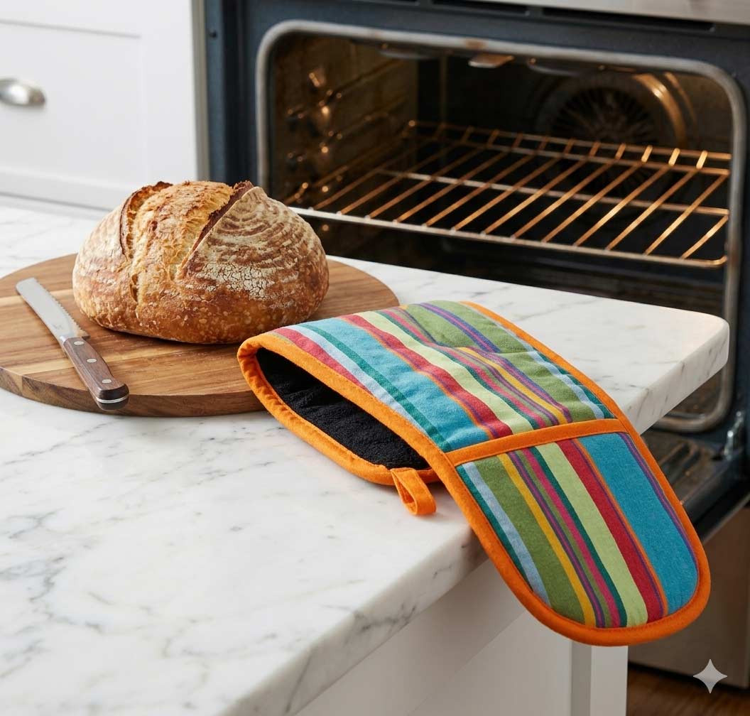 Vibrant Striped Double Oven Glove