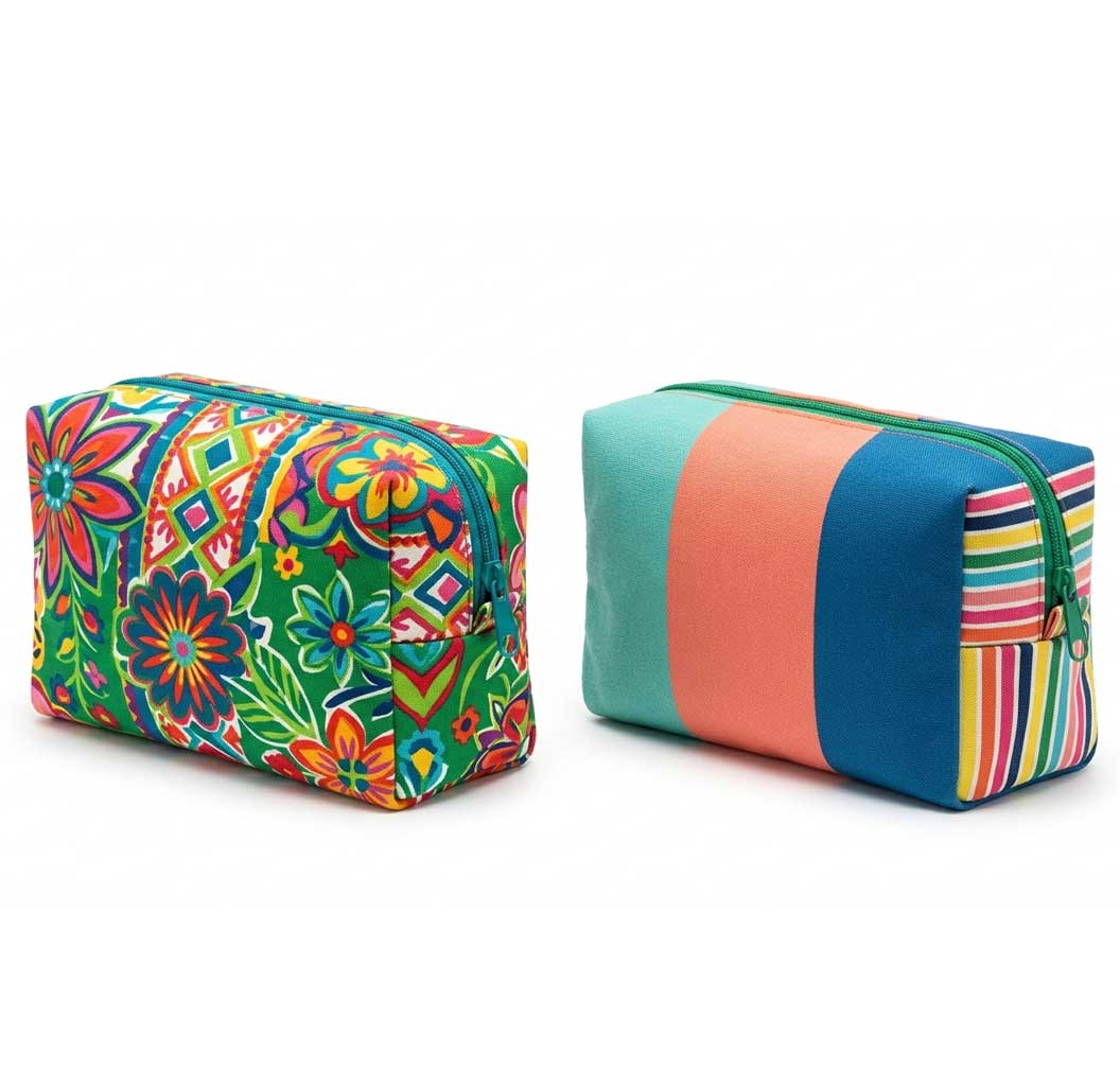 Tropical Flamingo & Pineapple Toiletry Bag Set