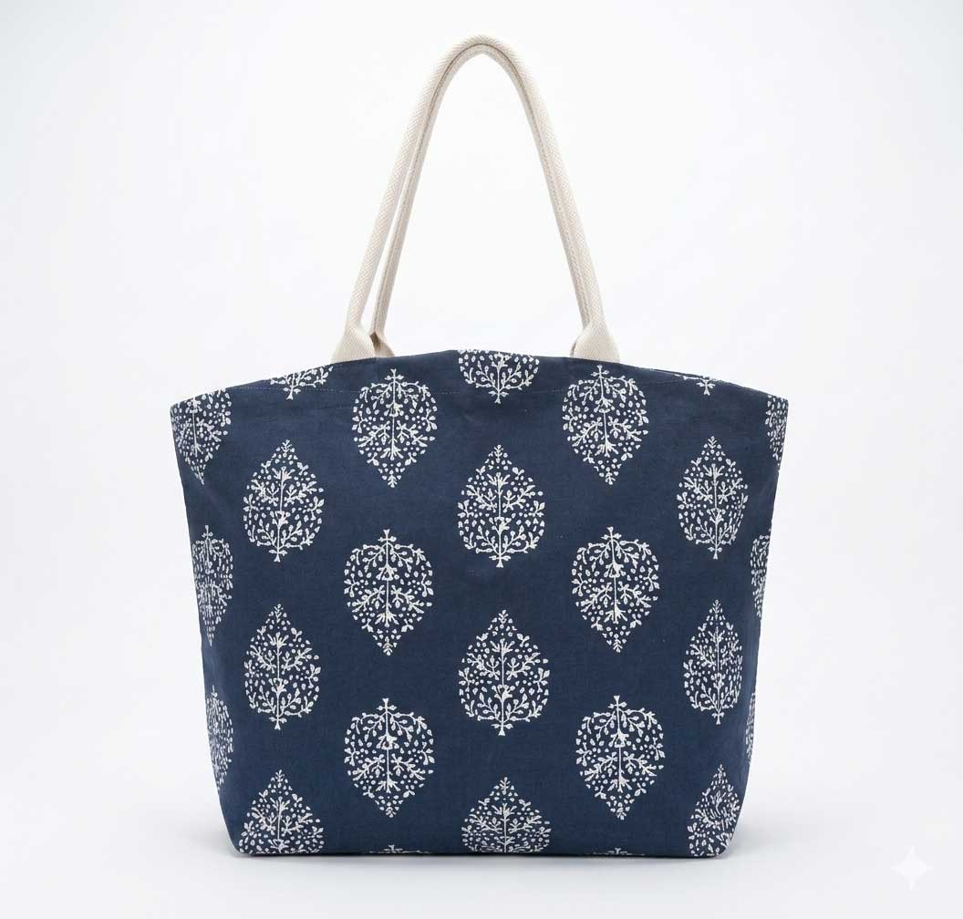 Backgammon Striped Canvas Tote
